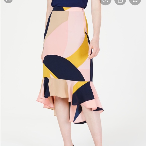 Bar III Dresses & Skirts - 5/25 NWT Bar III| Pink Color block High Low Sk…
